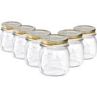 Bormioli Rocco Quattro Stagioni Glass Storage Jars 250ml Pack of 6 in Clear