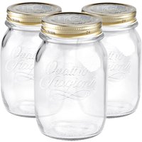 Bormioli Rocco Quattro Stagioni Glass Storage Jars 500ml Pack of 3 in Clear