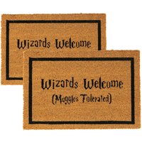 2x Halloween Coir Door Mats Wizards Welcome Spooky Seasonal Doormat cm x 60 cm