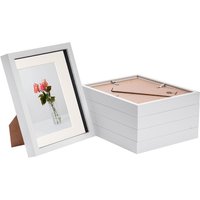 Nicola Spring 3D Box Photo Frames - 8 x 10" with 5 x 7" Mount - Black Mount - Pack of 5 in White