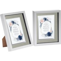 Nicola Spring 3D Box Photo Frames - 8 x 10" with 5 x 7" Mount - White Mount - Pack of 2