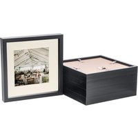 Nicola Spring 10x10" 3D Box Photo Frames 6x6" x5 in Ivory