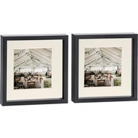 Nicola Spring 10x10" 3D Box Photo Frames 6x6" x2 in Ivory