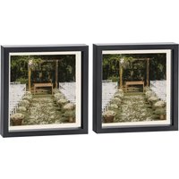 Nicola Spring 10x10" 3D Box Photo Frames 8x8" x2 in Ivory