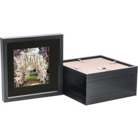 Nicola Spring 10x10" 3D Box Photo Frames 6x6" x5 in Black