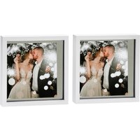 Nicola Spring 3D Box Photo Frames - 10 x 10" with 8 x 8" Mount - Black Mount - Pack of 2 in White