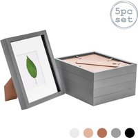 Nicola Spring 3D Box Photo Frames - 8 x 10" with 4 x 6" Mount - Ivory Mount - Pack of 5 in Grey