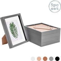 Nicola Spring 3D Box Photo Frames - 8 x 10" with 5 x 7" Mount - Grey Mount - Pack of 5