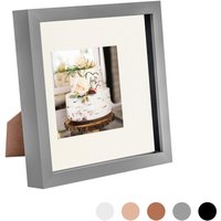 3D Box Photo Frame 8 x 8" 4 x 4" Mount Mount Grey