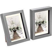 Nicola Spring 3D Box Photo Frames - 5 x 7" with 4 x 6" Mount - Black Mount - Pack of 2 in Grey