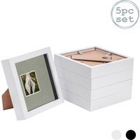 Nicola Spring 3D Box Photo Frames - 6 x 6" with 2 x 2" Mount - White Mount - Pack of 5