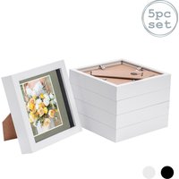 Nicola Spring 3D Box Photo Frames - 6 x 6" with 4 x 4" Mount - White Mount - Pack of 5
