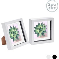 3D Box Photo Frames 6 x 6" 4 x 4" Mount Ivory Mount Pack 2