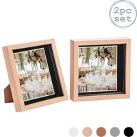3D Box Photo Frames 8 x 8" 6 x 6" Mount Grey Mount Pack 2 Light