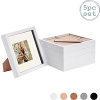 Nicola Spring 3D Box Photo Frames - 8 x 8" with 4 x 4" Mount - White Mount - Pack of 5