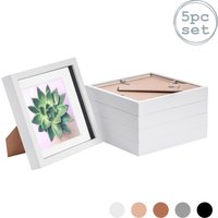 Nicola Spring 3D Box Photo Frames - 8 x 8" with 6 x 6" Mount - Grey Mount - Pack of 5 in White
