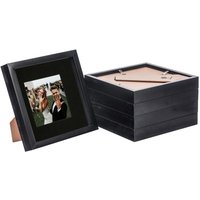 Nicola Spring 3D Box Photo Frames - 8 x 8" with 4 x 4" Mount - Grey Mount - Pack of 5 in Black