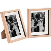 Nicola Spring 3D Box Photo Frames - 8 x 10" with 5 x 7" Mount - Grey Mount - Pack of 2 in Light Brown