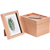 Nicola Spring 3D Box Photo Frames - 5 x 7" with 4 x 6" Mount - Black Mount - Pack of 5 in Light Brown