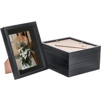 Nicola Spring 3D Box Photo Frames - 8 x 10" with 5 x 7" Mount - Grey Mount - Pack of 5 in Black