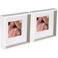 Nicola Spring 3D Deep Box Photo Frames - 10 x 10" with 6 x 6" Mount - White Mount - Pack of 5