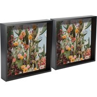 Nicola Spring 3D Deep Box Photo Frames - 10 x 10" - Pack of 2 in Black