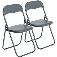 Harbour Housewares Padded Folding Chairs Pack of 2 in Grey