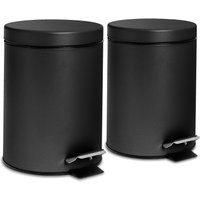 Round Bathroom Pedal Bins 3 Litre Pack 2