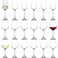 LAV Lal Stemware 18 Piece Set - Clear