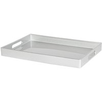Argon Tableware 6x Rectangle Serving Trays - 34.5 x 25cm - Melamine Serving Tray in Silver | Size: 34.5 x 25 cm