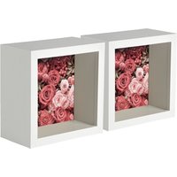 Nicola Spring 3D Deep Box Photo Frames - 4 x 4" - Pack of 5 in White