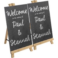 6 Piece Wooden Table Easel & Slate Board Set Pack 3