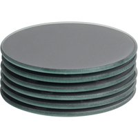 6x Round Glass Coasters 10cm Tabletop Protection Drink Coaster