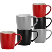 Argon Tableware 6x Matt Coloured Coffee Mugs - 350ml - Lancashire - Durable Stoneware Tea Cup