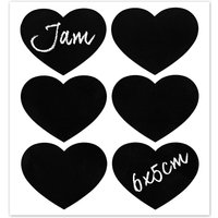 Heart Glass Storage Jar Labels 6 x 5cm Pack 6 x 5 cm