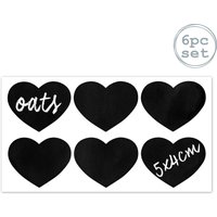 Heart Glass Storage Jar Labels 5 x 4cm Pack 6 x 4 cm