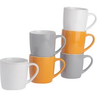Argon Tableware 6x Coloured Coffee Mugs - 350ml - Scandi 2 - Durable Stoneware Latte Tea Cup