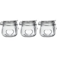 Heart Glass Storage Jars Pack 3