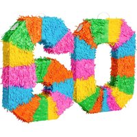 Fax Potato Pinata Set with Stick & Blindfold 60th Birthday / Anniversary Rainbow