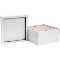 Nicola Spring 3D Box Photo Frames - 10 x 10" - Pack of 5 in White