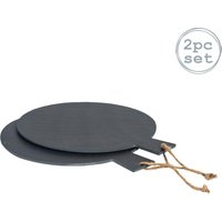 Argon Tableware Round Slate Serving Paddles 34cm Pack of 2 in Grey