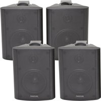 Loops 4x 4" 2 Way Stereo Speakers 70W 8Ohm Black Wall Mounted Background Music Hi Fi