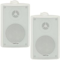 Loops (PAIR) 2x 5.25" 90W White Outdoor Rated Speakers Wall Mounted HiFi 8Ohm & 100V