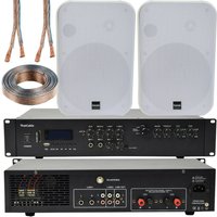 Loops 400W Bluetooth Sound System 2x White 200W Wall Speaker Channel HiFi Amplifier