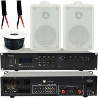 Loops 400W LOUD Outdoor Bluetooth System 2x White Speaker Weatherproof Garden Music