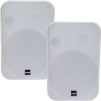 Loops 2x 6.5" 200W Moisture Resistant Stereo Loud Speakers 8Ohm White Wall Mounted