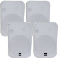Loops 4x 6.5†200W Moisture Resistant Stereo Loud Speakers 8Ohm White Wall Mounted