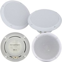 Loops 4x Moisture Resistant Ceiling Speakers 80W 8Ohm 5" Kitchen Bathroom 2 Way Loud
