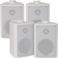 Loops 2x Pair 2 Way Compact Stereo Speakers 3" 60W 8Ohm White Wall Mounted Surround