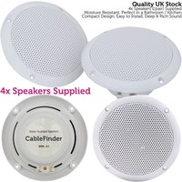 Loops Wireless Bluetooth Amplifier & 4x 80W Ceiling Speaker Kit Home Hi Fi Amp System